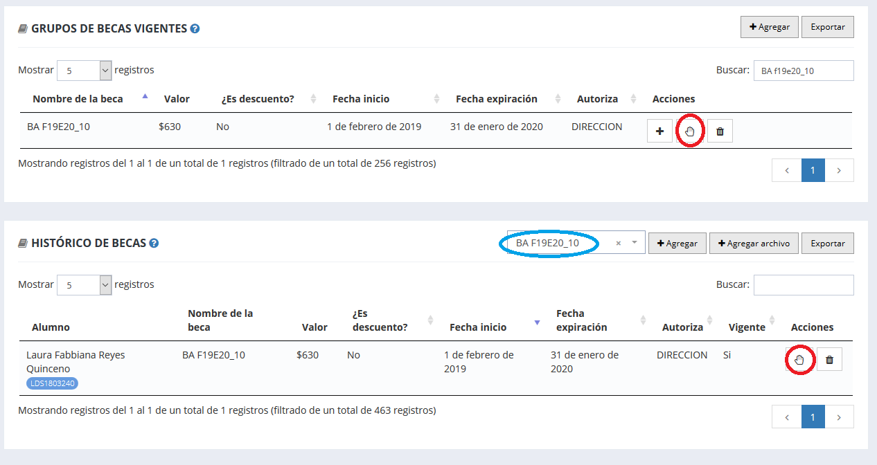 Finalizar beca